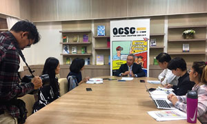 เลขาธิการ ก.พ. ให้สัมภาษณ์กับสื่อมวลชนเกี่ยวกับการจัดมหกรรมการศึกษาต่อต่างประเทศ ครั้งที่ 16 (The 16th OCSC International Expo)﻿