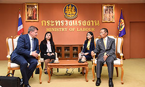 รมว.แรงงาน ต้อนรับ &lsquo;กาย ไรเดอร์&rsquo; ผอ.ใหญ่ไอแอลโอ ร่วมมือยกระดับคุณภาพชีวิตแรงงานไทย