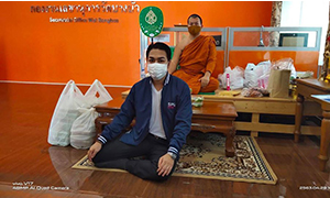 SPU Care ถวายภัตตาหาร แด่พระภิกษุสงฆ์ สู้วิกฤติโควิด-19