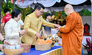 มมส สืบสานประเพณีสงกรานต์ 2569 ทำบุญตักบาตร-สรงน้ำพระ เสริมสิริมงคล