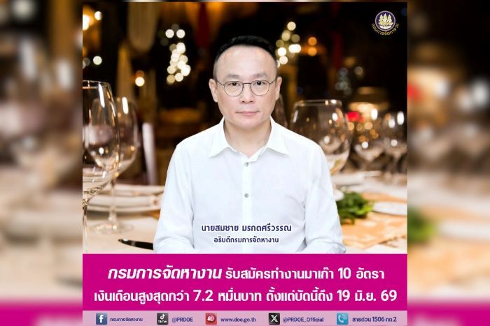 ห้ามพลาด! กรมการจัดหางาน เปิดรับสมัครไปทำงานมาเก๊า 10 อัตรา เงินเดือนสูงสุดกว่า 7.2 หมื่นบาท